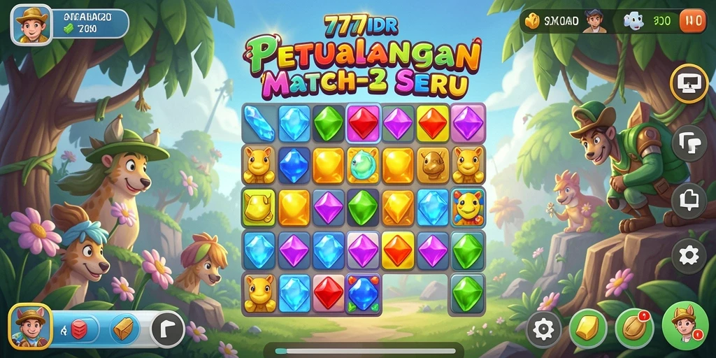 Tampilan screenshot game Match-3 yang menunjukkan dinamika bermain 777IDR.