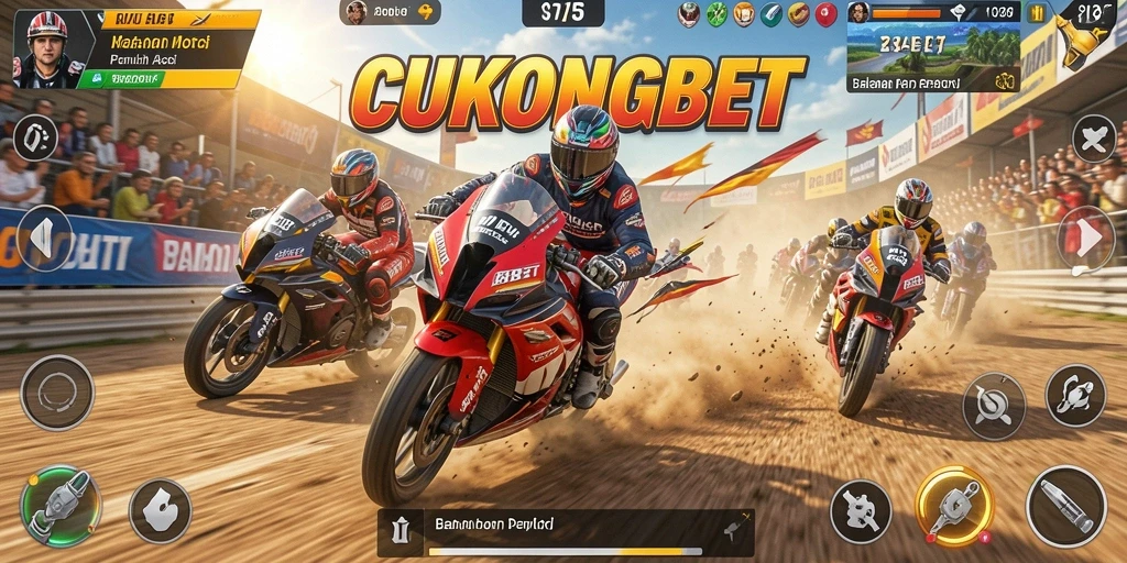 Gameplay seru dalam balapan motor CUKONGBET dengan grafik menakjubkan.
