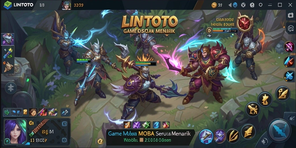 Tangkapan layar menunjukkan momen seru dari gameplay LINITOTO MOBA.