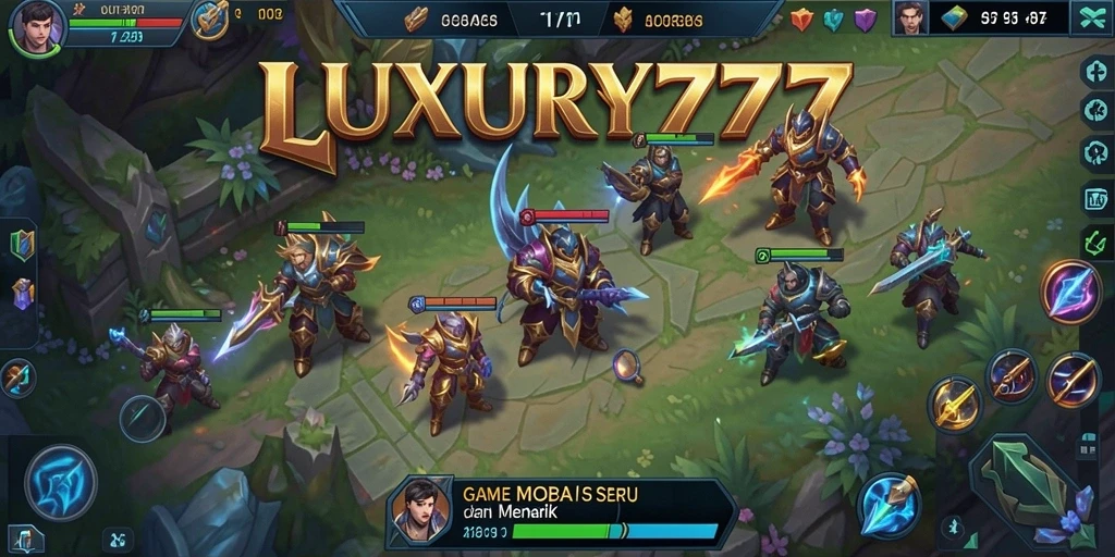 Tampilan seru gameplay LUXURY777 dalam pertempuran MOBA.