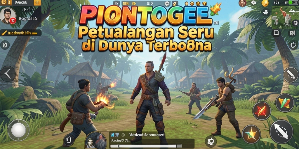 Screenshot gameplay PIONTOGEL menunjukkan dunia terbuka yang luas dan penuh warna.