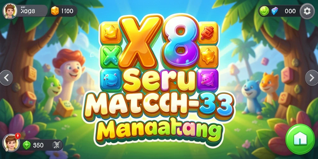 Tampilan gameplay X78 dengan efek visual menarik pada permainan Match-3.